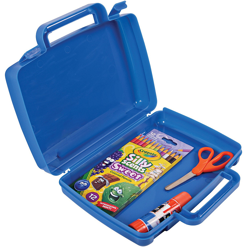 Deflecto Antimicrobial Storage Case Blue External Dimensions: 8.6" Width x 10.2" Depth x 2.7" Height - Snap-tight Closure - Plastic - Blue - For Photo, Art/Craft Supplies - 1 Each (39506BLU)