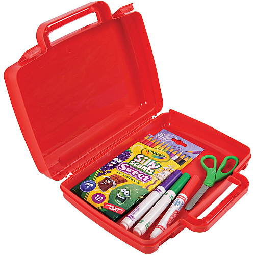 Deflecto Antimicrobial Storage Case Red External Dimensions: 8.6" Width x 10.2" Depth x 2.7" Height - Snap-tight Closure - Plastic - Red - For Photo, Art/Craft Supplies - 1 Each (39506RED)