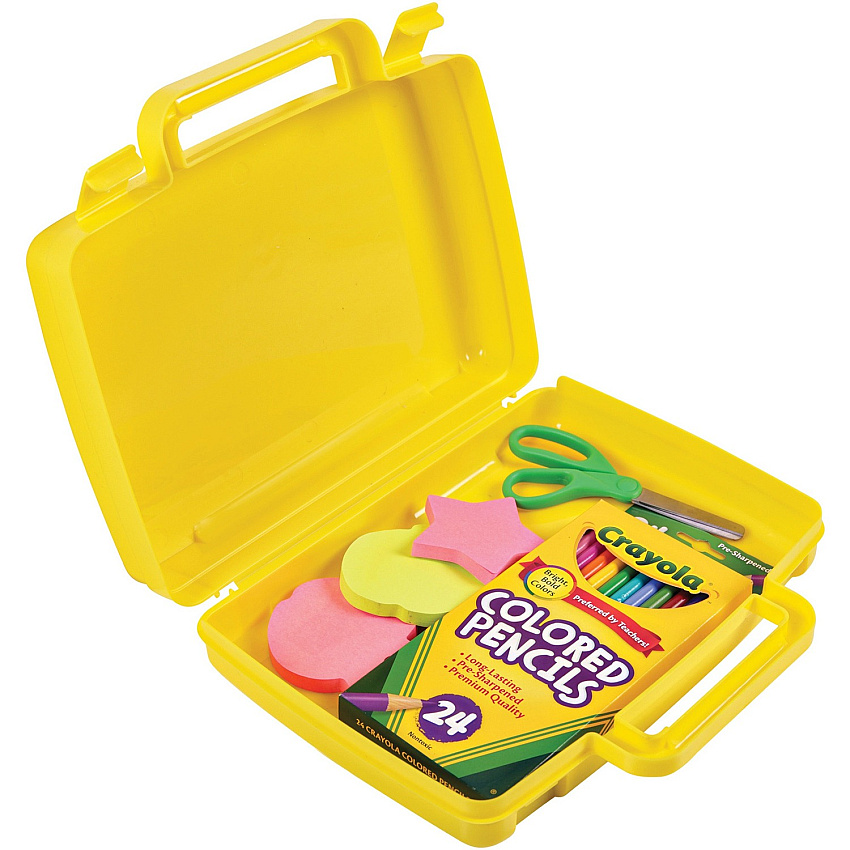 Deflecto Antimicrobial Storage Case Yellow External Dimensions: 8.6" Width x 10.2" Depth x 2.7" Height - Snap-tight Closure - Plastic - Yellow - For Photo, Art/Craft Supplies - 1 Each (39506YEL)