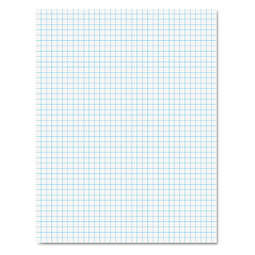 Ampad Quadrille Pads, Quadrille Rule (4 sq/in), 50 White (Heavyweight 20 lb Bond) 8.5 x 11 Sheets (22000)