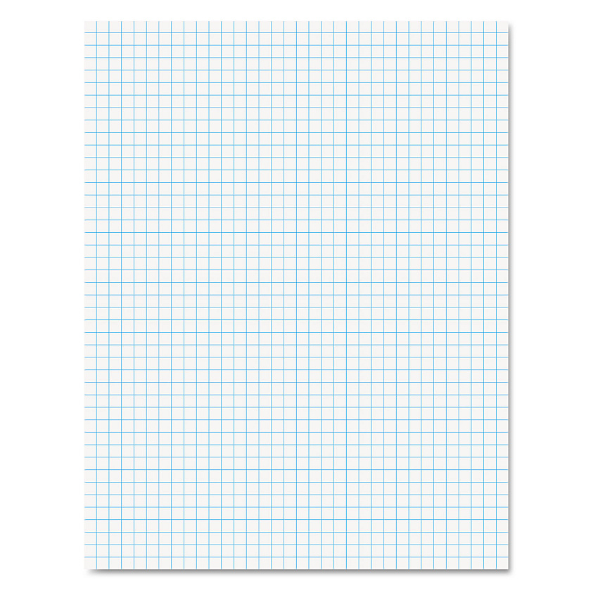 Ampad Quadrille Pads, Quadrille Rule (4 sq/in), 50 White (Heavyweight 20 lb Bond) 8.5 x 11 Sheets (22000)