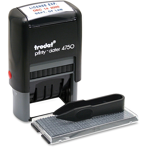 Trodat Do-it-Yourself Date Stamp Date Stamp - 2 Characters/Line - 1" Impression Width x 1.63" Impression Length - 10000 Impression(s) - Assorted - Recycled - 1 Each (5916)