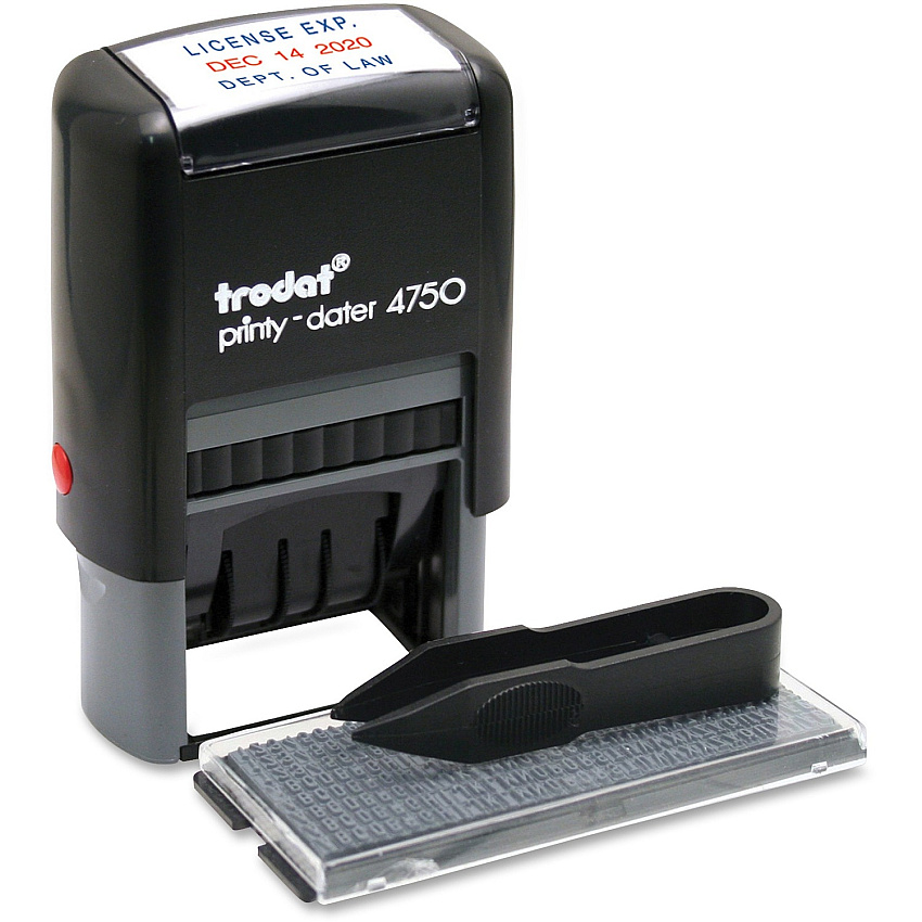 Trodat Do-it-Yourself Date Stamp Date Stamp - 2 Characters/Line - 1" Impression Width x 1.63" Impression Length - 10000 Impression(s) - Assorted - Recycled - 1 Each (5916)