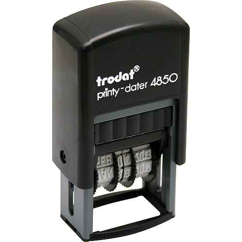 Trodat Micro 5-in-1 Date Stamp Date Stamp - E-MAILED, FAXED, PAID, RECEIVED - 0.75" Impression Width - 10000 Impression(s) - 4 Bands - Assorted - Plastic Plastic - Recycled - 1 Each (E4850L)