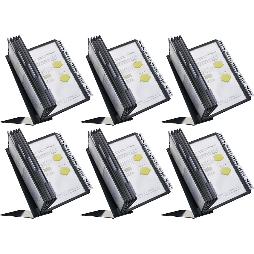 DURABLE Table 10 Display Panel System Table - Support A4 Media - Sturdy, Rugged, Anti-glare, Non Expandable - Black - 6 / Carton (552201CT)