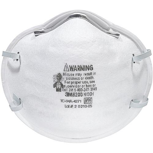 3M N95 Particle Respirator 8200 Masks - 2-Packs Airborne Particle, Mold, Dust, Granular Pesticide, Allergen Protection - White - Disposable, Lightweight, Stretchable, Adjustable Nose Clip - 2/Pack - 12 / Carton (8200H2C)