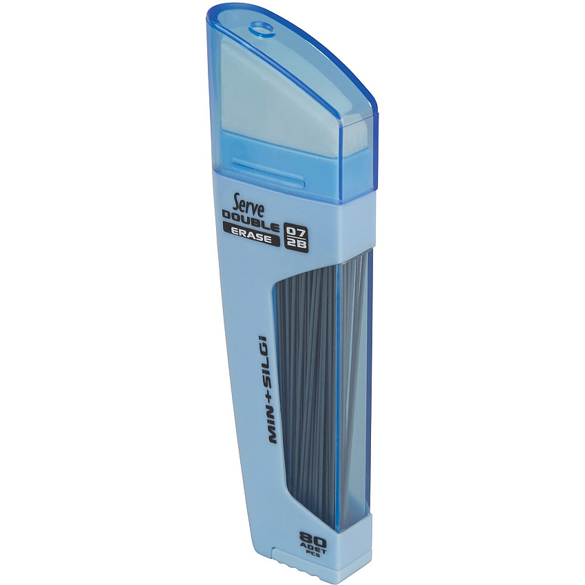 Serve Double Erase Leads & Eraser Blue - 1 Each - Double-sided, Smudge-free, Dust-free, Streak-free (DSMGM07)