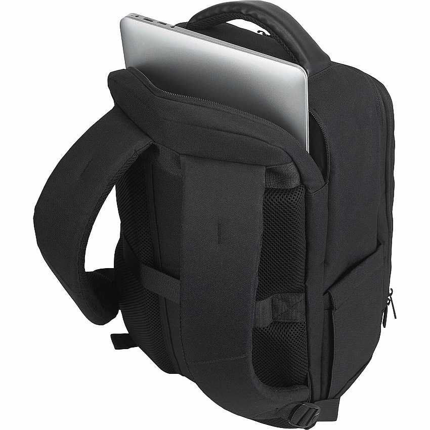 bugatti Carrying Case (Backpack) for 15.6" Notebook - Black Damage Resistant - Polyester Body - Shoulder Strap, Handle - 16.8" Height x 11.8" Width x 7.3" Depth - 1 Each (BKP106BK)