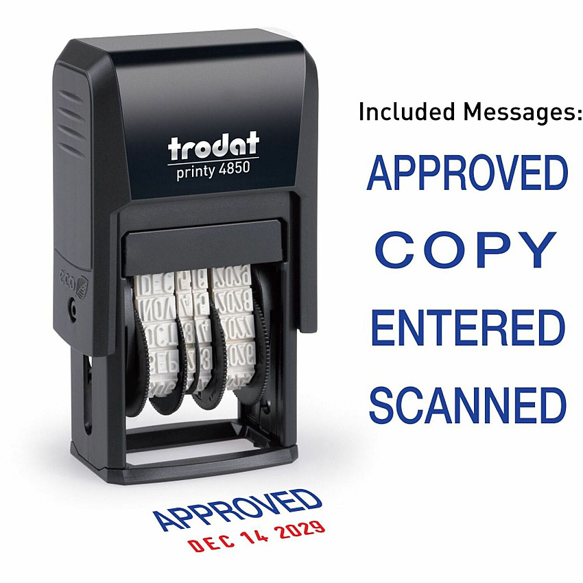 Trodat Micro Message Date Stamp Date Stamp - 0.75" Impression Width x 1" Impression Length - 10000 Impression(s) - Assorted - Recycled - 1 Each (E4853L)