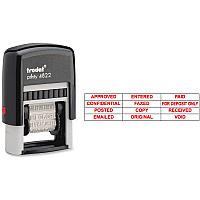 Trodat U.S. Stamp & Sign 12 Message Stamp Message Stamp - APPROVED, CONFIDENTIAL, COPY, EMAILED, ENTERED, FAXED, FOR DEPOSIT ONLY, ORIGINAL, PAID, POSTED, RECEIVED, ... - 0.38