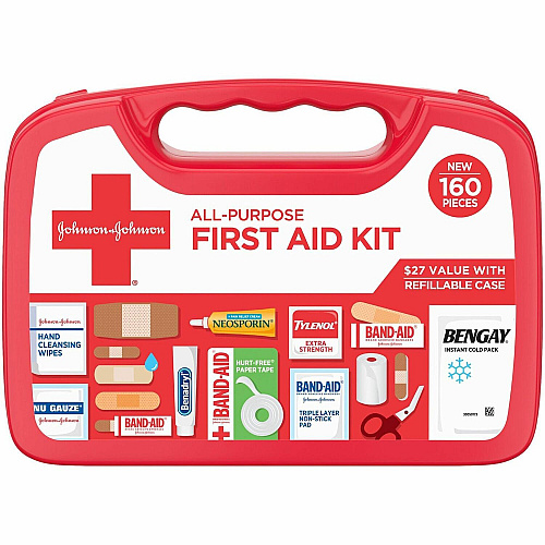 Johnson & Johnson All Purpose First Aid Kit 160 x Piece(s) - White - 1 Each (202045)