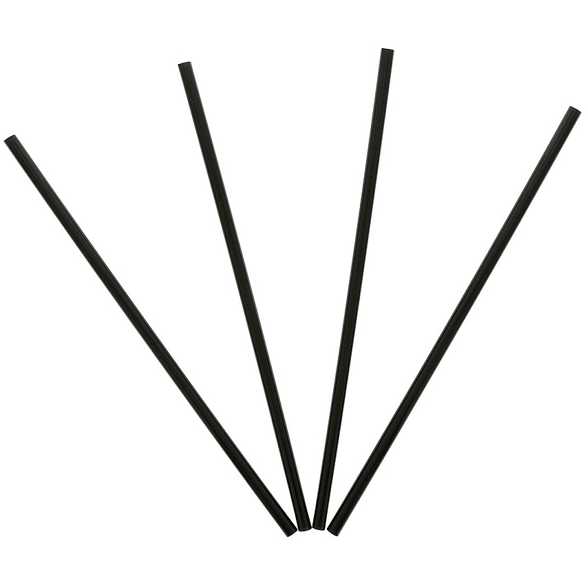 Banyan Black Straws - Unwrapped 7.8" Length - 2500 / Carton - Black (600305)