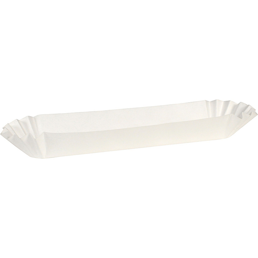 SEPG Hoffmaster 10" Fluted Hot Dog Trays Serving - Disposable - White - Paper Body - 3000 / Carton (139123)