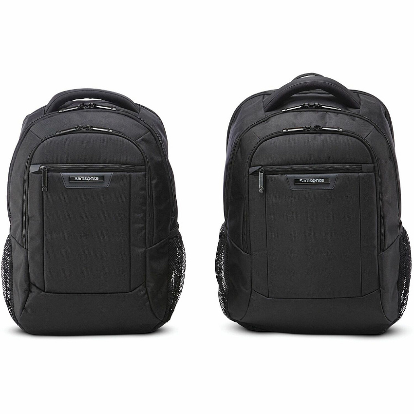 Samsonite Classic Business 2.0 Carrying Case (Backpack) for 13" to 15.6" Apple iPad Notebook, Tablet, Smartphone, Pen, Business Card, Accessories - Black Polyester Body - Shoulder Strap, Handle - 17" Height x 7.3" Width x 11.3" Depth - Medium (1412731041)