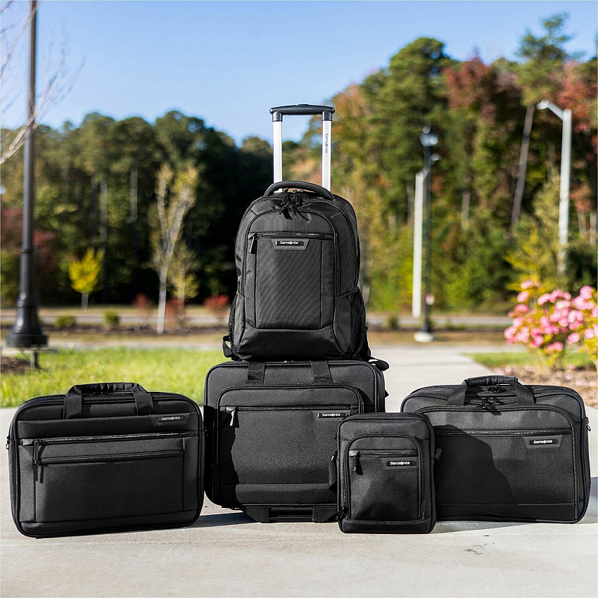 Samsonite Classic Business 2.0 Carrying Case (Briefcase) for 15.6" Notebook, Smartphone, Pen, Business Card, Document, Accessories, Tablet PC - Black Polyester Body - Handle, Carrying Strap, Shoulder Strap - 12" Height x 17" Width x 6" Depth  (1412741041)