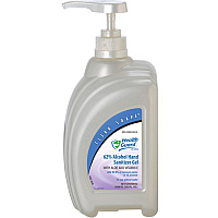 Health Guard Hand Sanitizer Gel Alcohol Scent - 33.8 fl oz (1000 mL) - Pump Bottle Dispenser - Kill Germs - Hand, Multipurpose - Moisturizing - Bio-based, Dye-free, Fragrance-free, Fast Acting, No Rinse, Waterless - 8 Pack (65636)