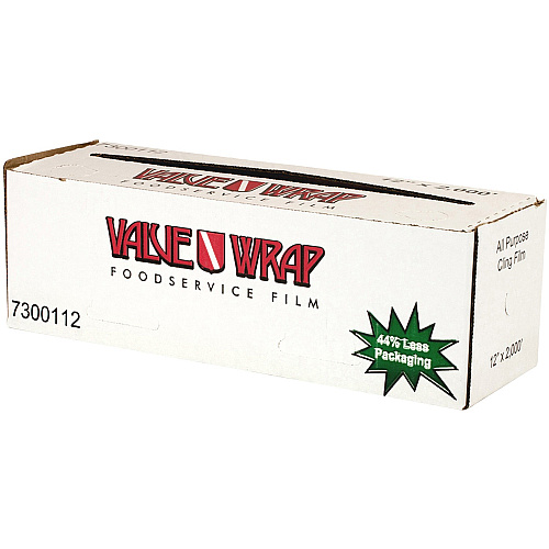 SEPG Purity Wrap Roll Cling Film 12" Width x 2000 ft Length - Durable, Moisture Resistant, Grease Resistant, Spill Resistant - Polyvinyl Chloride (PVC) - Clear - 1 / Carton (026104)