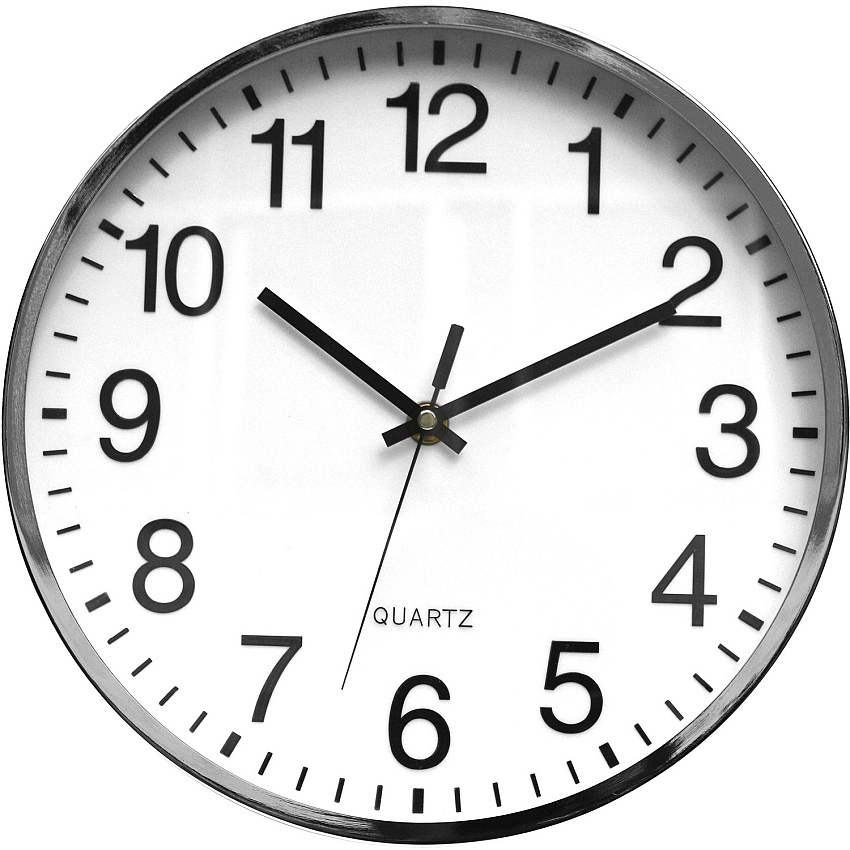 Victory Light Silent Chrome Wall Clock Chrome, White Case - Wood (TC6646AC)