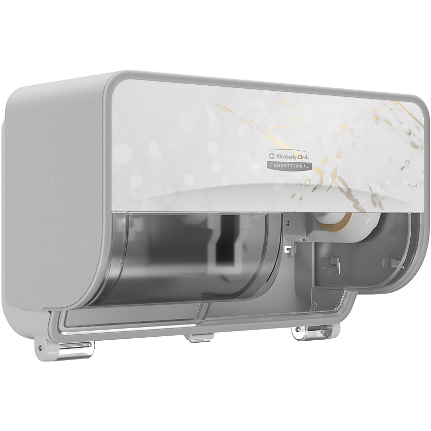 Kimberly-Clark Professional ICON Standard Roll Horizontal Toilet Paper Dispenser Coreless - 2 x Roll - Cherry Blossom - Refillable, Key Lock - 1 Each (58732)