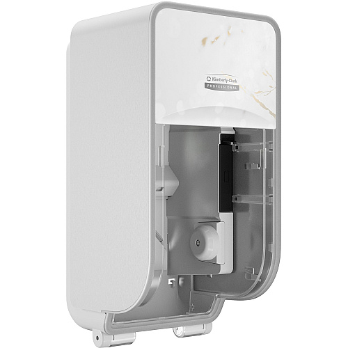 Kimberly-Clark Professional ICON Standard Roll Vertical Toilet Paper Dispenser Coreless - 2 x Roll - Cherry Blossom - Refillable, Key Lock - 1 Each (58731)