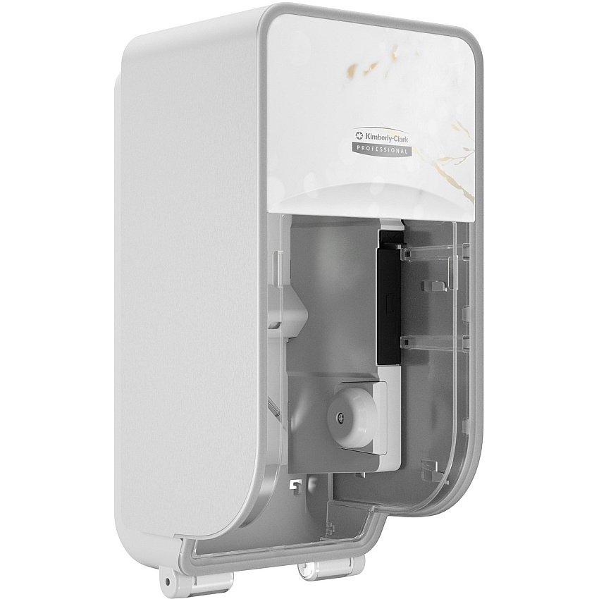 Kimberly-Clark Professional ICON Standard Roll Vertical Toilet Paper Dispenser Coreless - 2 x Roll - Cherry Blossom - Refillable, Key Lock - 1 Each (58731)