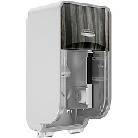 Kimberly-Clark Professional ICON Standard Roll Vertical Toilet Paper Dispenser Coreless - 2 x Roll - Ebony Woodgrain - Refillable, Key Lock - 1 Each (58751)