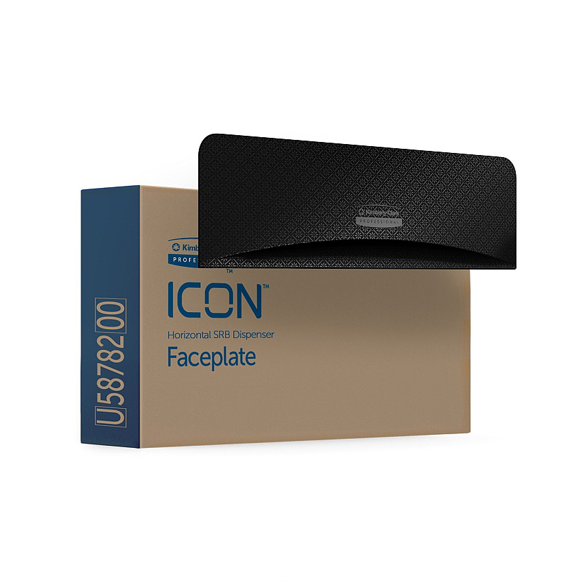 Kimberly-Clark Professional ICON Standard Roll Horizontal Toilet Paper Dispenser Faceplate 3.6" x 12" x 1.5" - 1 Each (58782)