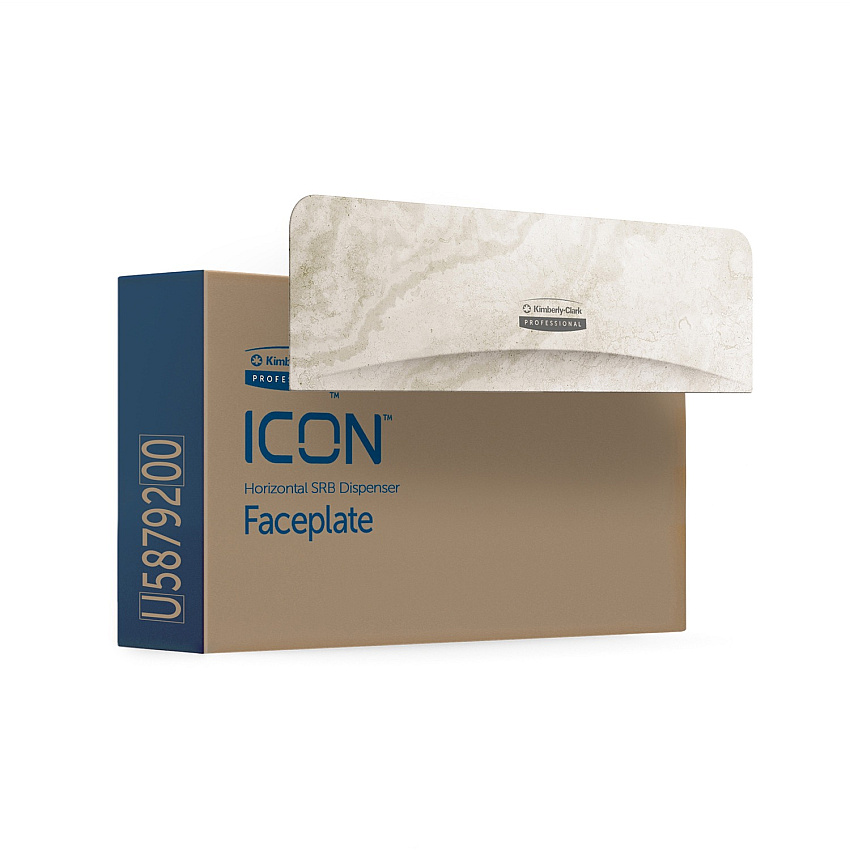 Kimberly-Clark Professional ICON Standard Roll Horizontal Toilet Paper Dispenser Faceplate 3.6" x 12" x 1.5" - 1 Each (58792)