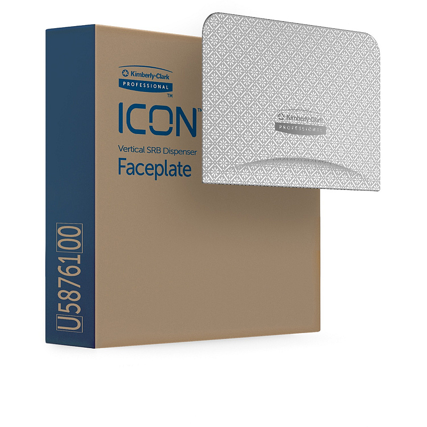 Kimberly-Clark Professional ICON Standard Roll Vertical Toilet Paper Dispenser Faceplate 4.3" x 6" x 1.5" - 1 Each (58761)