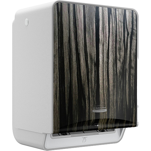 Kimberly-Clark Professional ICON Auto Roll Towel Dispenser Touchless Dispenser - 16.5" Height x 12.4" Width x 10.2" Depth - Ebony Woodgrain - Automatic, Hinged, Jam-free, Key Lock, Push Button, Long Lasting - 1 Each (58750)