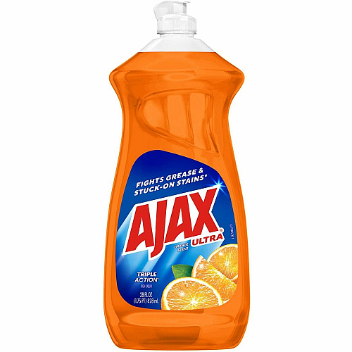 AJAX Triple Action Dish Soap 28 fl oz (0.9 quart) - Orange Scent - Pleasant Scent, Phosphate-free, Kosher-free - Orange - 9 / Carton (144678CT)