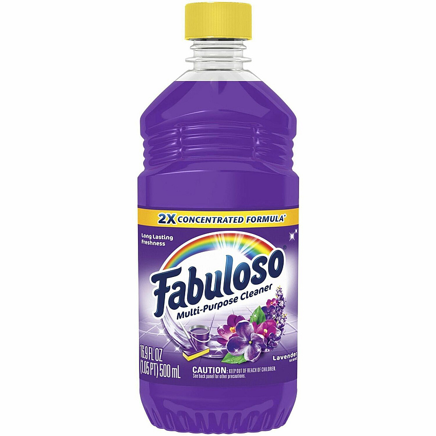 Fabuloso&reg; Lavender Pourable 16.9 oz., 24 Bottles 16.9 fl oz (0.5 quart) - Lavender Scent - Residue-free, pH Neutral, Rinse-free, Long Lasting - Lavender - 24 / Carton (153105)
