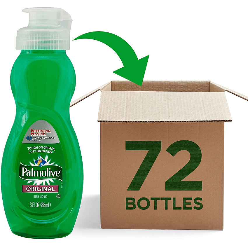 Palmolive Original Dish Liquid 3 fl oz (0.1 quart) - Original Scent - Phosphate-free, pH Balanced - Green - 72 / Carton (201417)