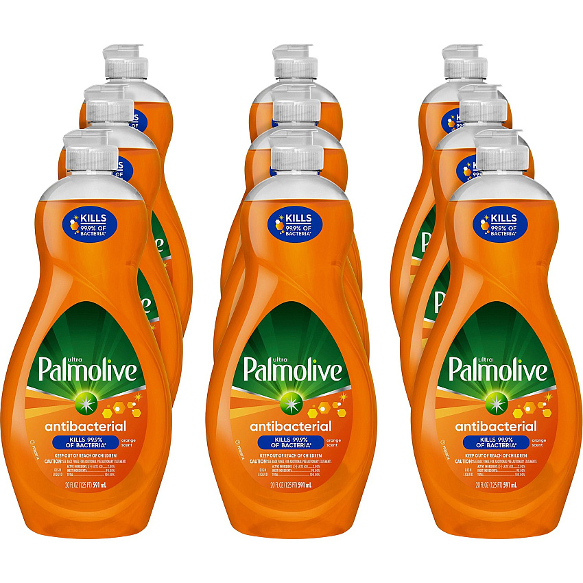 Palmolive Antibacterial Ultra Dish Soap Concentrate - 20 fl oz (0.6 quart) - Phosphate-free, Kosher-free, Residue-free, Non-abrasive, Antibacterial - Orange - 9 / Carton (US04232ACT)