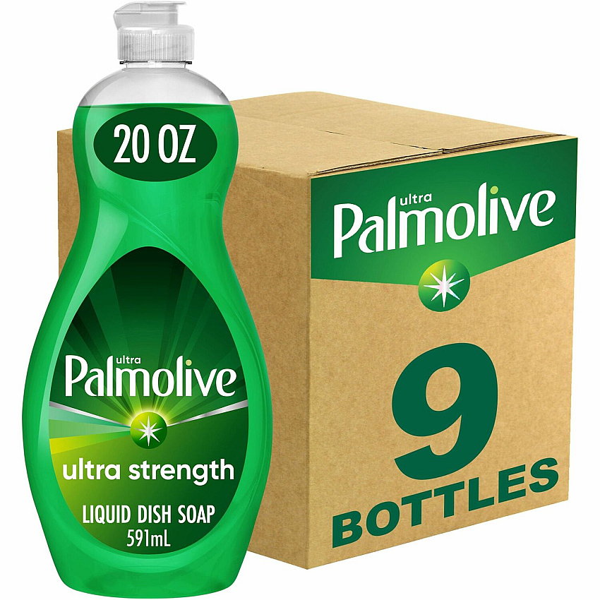 Palmolive Original Ultra Liquid Dish Soap 20 fl oz (0.6 quart) - Biodegradable, Phosphate-free, Paraben-free, Eco-friendly - Green - 9 / Carton (US04268ACT)