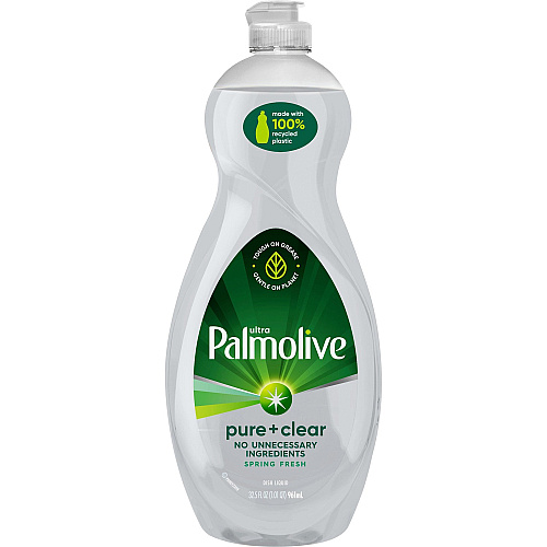 Palmolive Pure/Clear Ultra Dish Soap 32.5 fl oz (1 quart) - Hypoallergenic, Fragrance-free, Dye-free, Phosphate-free, Paraben-free, Biodegradable, Eco-friendly - Clear - 1 Each (US04272A)