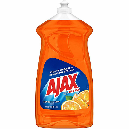 AJAX Triple Action Dish Soap 52 fl oz (1.6 quart) - Orange Scent - Pleasant Scent, Phosphate-free, Kosher-free - Orange - 6 / Carton (149860CT)