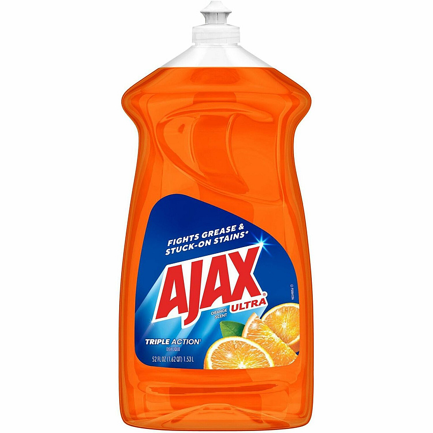 AJAX Triple Action Dish Soap 52 fl oz (1.6 quart) - Orange Scent - Pleasant Scent, Phosphate-free, Kosher-free - Orange - 6 / Carton (149860CT)