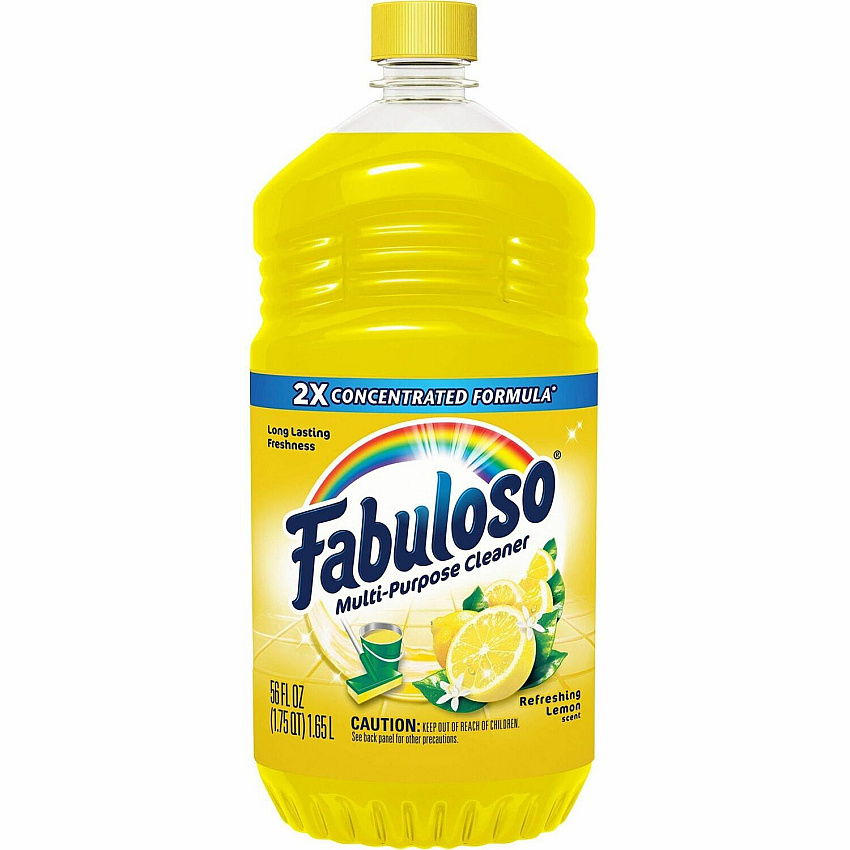 Fabuloso&reg; Multi-Purpose Cleaner, Lemon Scent, 56 oz. Bottle 56 fl oz (1.8 quart) - Lemon Scent - Rinse-free, Residue-free, Long Lasting - Yellow - 1 Bottle (MX06157A)