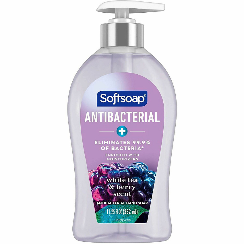 Softsoap Antibacterial White Tea Hand Soap White Tea & Berry Scent - 11.25 fl oz - Pump Bottle Dispenser - Bacteria Remover, Dirt Remover - Hand, Skin, Kitchen, Bathroom - Moisturizing - Antibacterial - Refillable, Paraben-free, Phthalate-free, (US03574A)