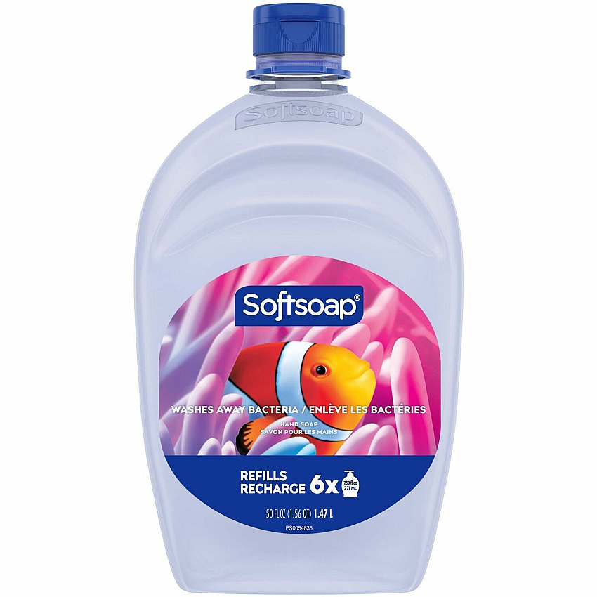Softsoap Aquarium Design Liquid Hand Soap Fresh Scent Scent - 1.56 quart - Bacteria Remover, Dirt Remover, Soil Remover - Hand, Skin - Moisturizing - Clear - Rich Lather, Recyclable, Paraben-free, Phthalate-free, pH Balanced, Biodegradable, Ref (US05262A)