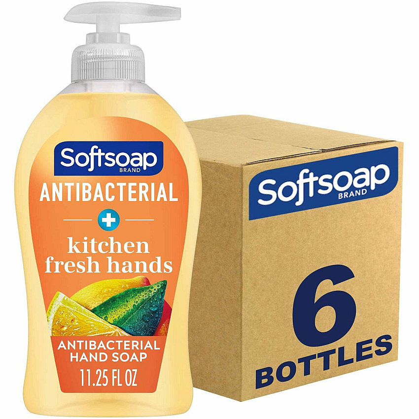 Softsoap Antibacterial Hand Soap Pump Citrus Scent - 11.25 fl oz - Pump Bottle Dispenser - Odor Remover, Bacteria Remover - Hand, Kitchen, Skin - Moisturizing - Antibacterial - Yellow - Odor Neutralizer, Refillable, Paraben-free, Phthalate-fr (US04206ACT)