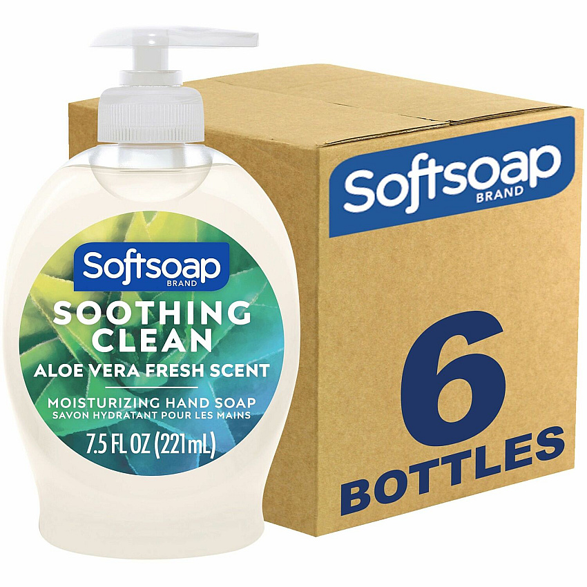 Softsoap Soothing Liquid Hand Soap Pump Aloe Vera Scent - 7.50 fl oz - Pump Bottle Dispenser - Bacteria Remover, Dirt Remover - Hand, Skin - Moisturizing - Pearl - Rich Lather, Recyclable, Paraben-free, Phthalate-free, pH Balanced, Biodegrada (US04968ACT)