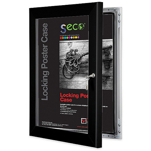 Seco Locking Poster Case 8.50" x 11" Frame Size - Rectangle - Portrait, Landscape - Black - Weather Proof, Shatter Proof, Lockable, Rust Proof, Water Proof - Aluminum, Plastic, Polycarbonate - Black - 1 Each (LCASE8511BLK)