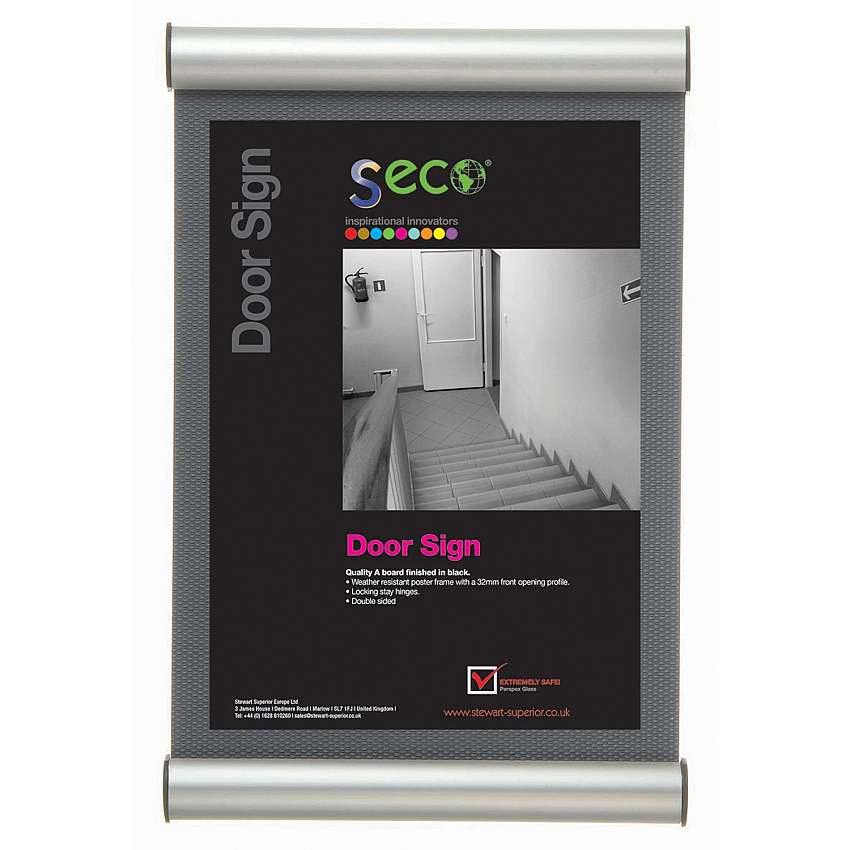 Seco Mitred Snap Frame 8.50" x 11" Frame Size - Rectangle - Dual-sided, Durable - Aluminum - Silver - 1 Each (DS8511SV)