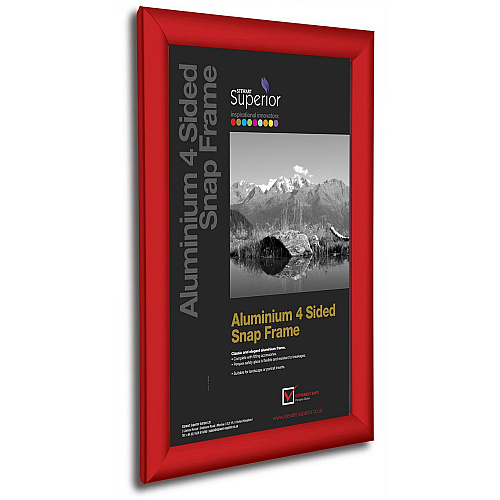Seco Mitred Snap Frame 11" x 17" Frame Size - Rectangle - Durable - Aluminum - Red - 1 Each (SN1117RED)