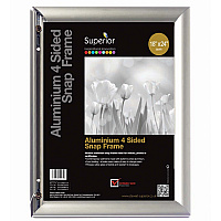 Seco Classic Snap Frame 18" x 24" Frame Size - Rectangle - Black - Aluminum - Silver - 1 Each (SN1824NEW)