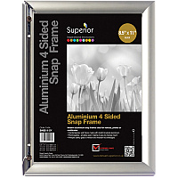 Seco Classic Snap Frame 8.50" x 11" Frame Size - Rectangle - Black - Aluminum - Silver - 1 Each (SN8511SV)
