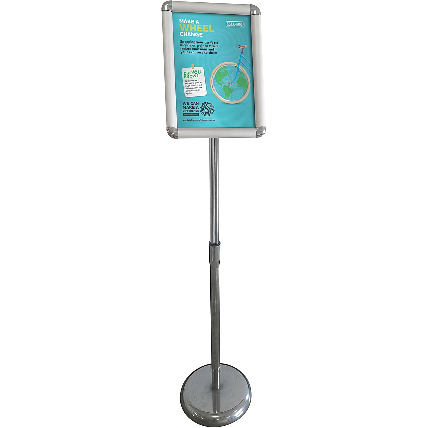 Seco Height-adjustable Menuboard 11" Width x 8.5" Height - Rectangular Shape - Adjustable Height - Chrome - 1 Each (DMBCHR8511)