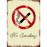 Seco Retro No Smoking Sign Print/Message "NO SMOKING" - 8.5" Width x 11.3" Height - Rectangular Shape - Pre-printed, Long Lasting, Rust Resistant - Aluminum - Multicolor - 1 Each (VS001)